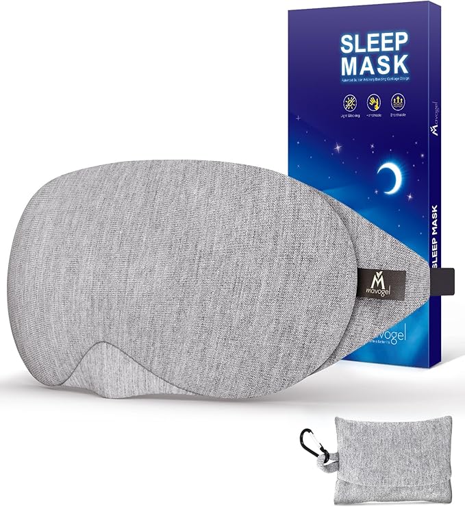 Mavogel Cotton Sleep Eye Mask, Light Blocking with Adjustable Nose Bridge