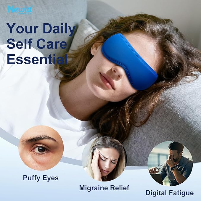 Contoured Cooling Gel Eye Mask: Snug-Fit Cold Compress for Puffy Eyes, Migraine & Sinus Pressure