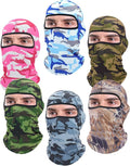 Xeoxarel 6 Pack Ski Balaclava, UV Protector Fack Mask for Men/Women, Camo