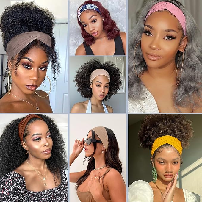 Kachanaa 8 Packs Wide Headbands for Women's Hair,Non Slip Soft Elastic Large African Bandeau Hair Bands Makeup Yoga Workout Running Sweat Hair Wraps Fashion Hair Accessories
