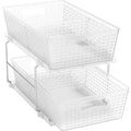 Simple Houseware 2 Tier Pull-Out Sliding Drawer Under Sink Storage, Clear
