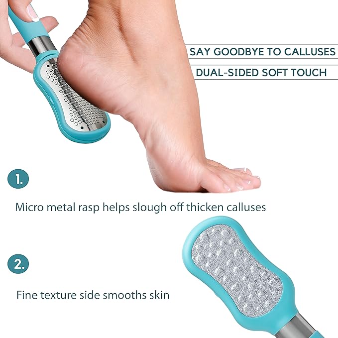 ZMOI Premium Foot File – 2-in-1 Callus Remover for Feet with Dead Skin Storage – for Dry, Cracked Heels, Hard Skin – High-Grade Stainless Steel Foot Scraper - 1 Count