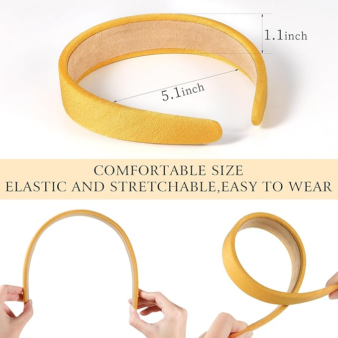Headbands for Women - 1 Inches Wide Headbands - Solid Color Headband Fashion Hair Accessories- Trendy Women Girls Non Slip Fashion Hair Bands- Thick Elastic Hair Bands for Women's Hair 6PCS