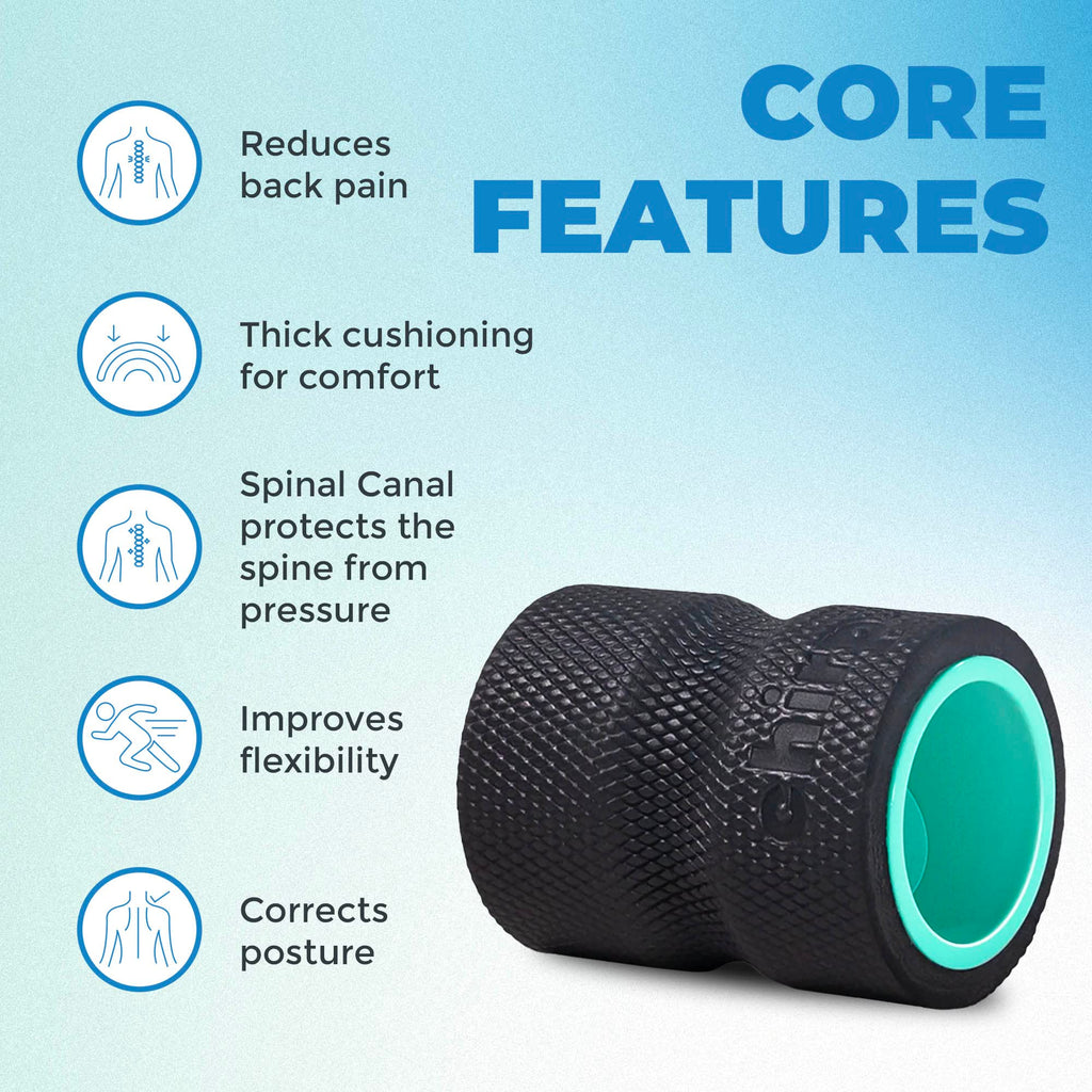 Chirp Wheel+ Foam Roller, Back & Neck Pain Relief, Mint 4-Inch