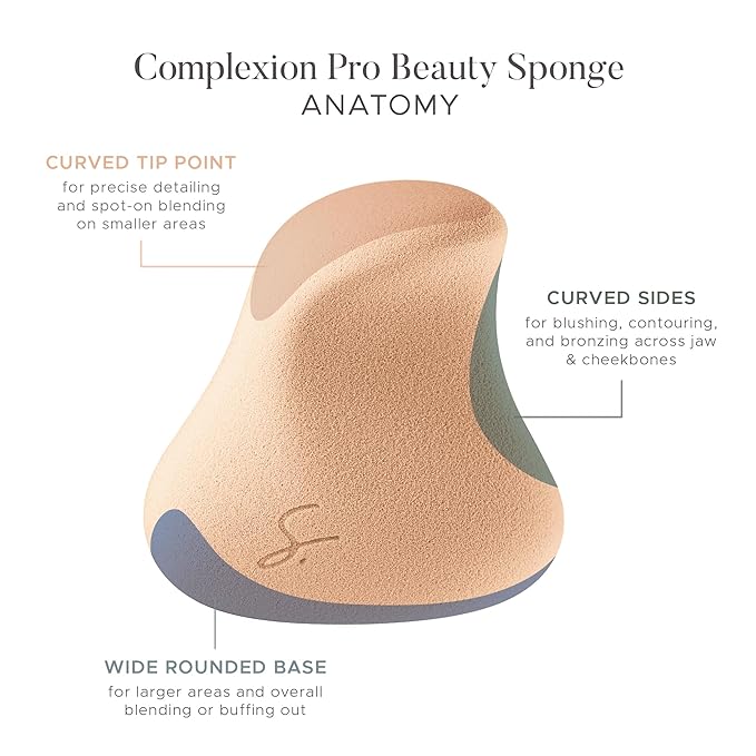 Strokes Beauty Lab Original Beauty Blender Makeup Sponge Applicator for Powder, Cream & Liquid, Beauty Tools Puff, Streak Free Application, Vegan, Cruelty Free Made in USA, Peach (3 Pieces)