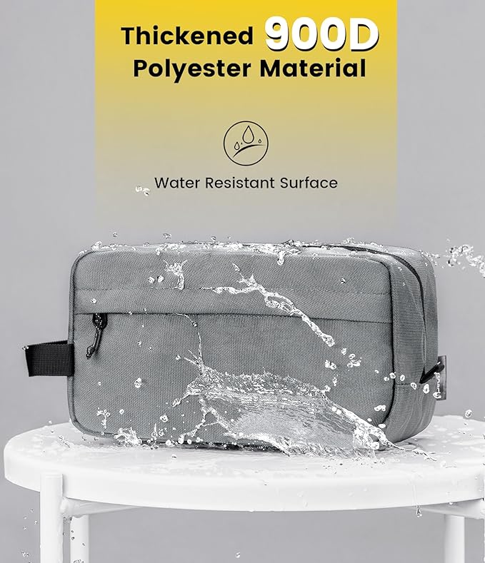 Vorspack Travel Toiletry Bag for Men - Hanging Toiletries Bag Water Resistant Travel Bag for Toiletries Accessories - Grey