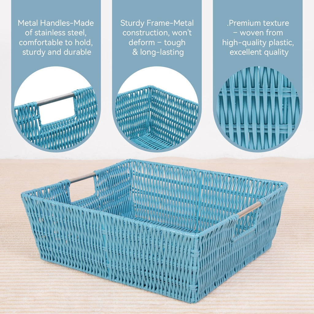 Whitmor Rattique Shelf Tote Berry Blue