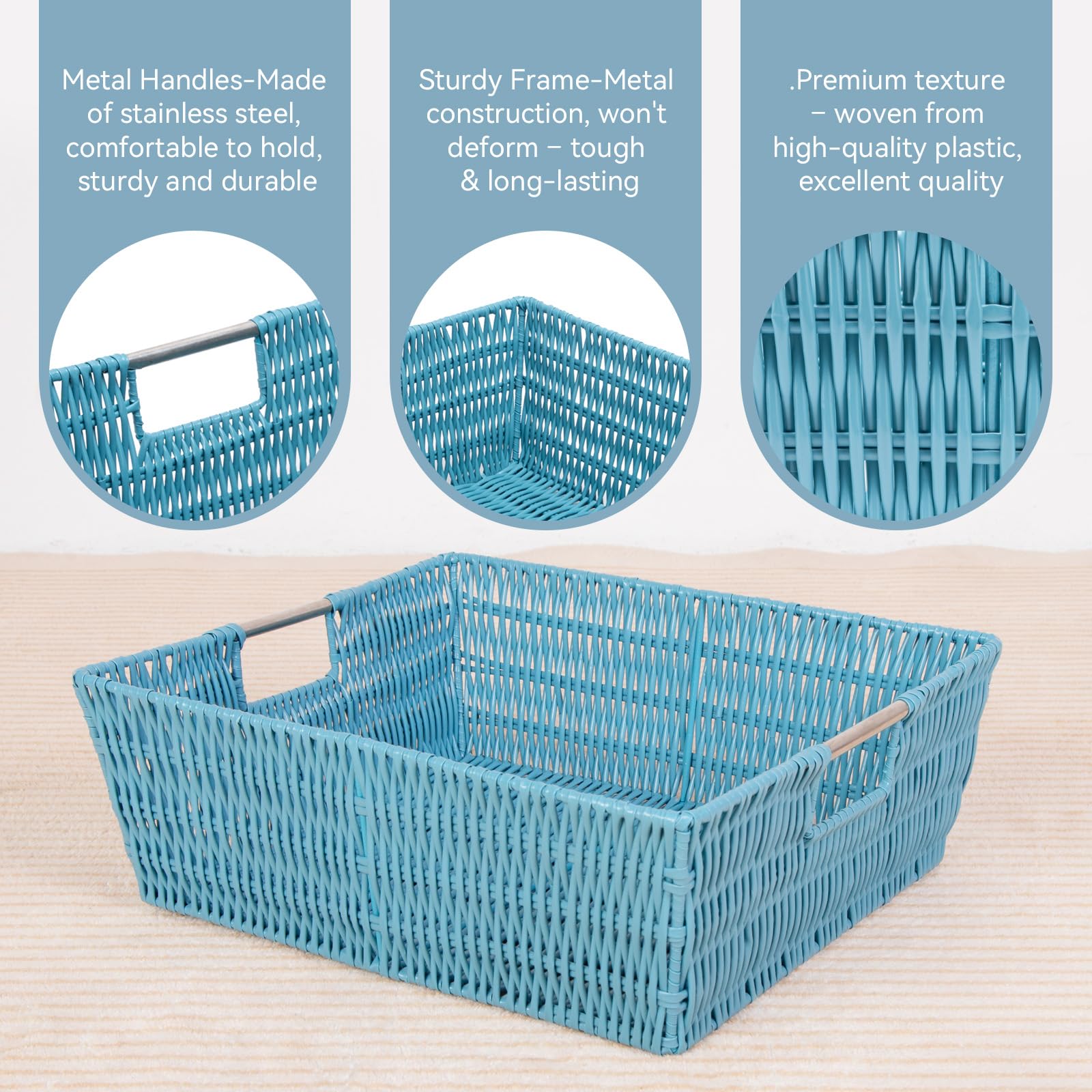 Whitmor Rattique Shelf Tote Berry Blue