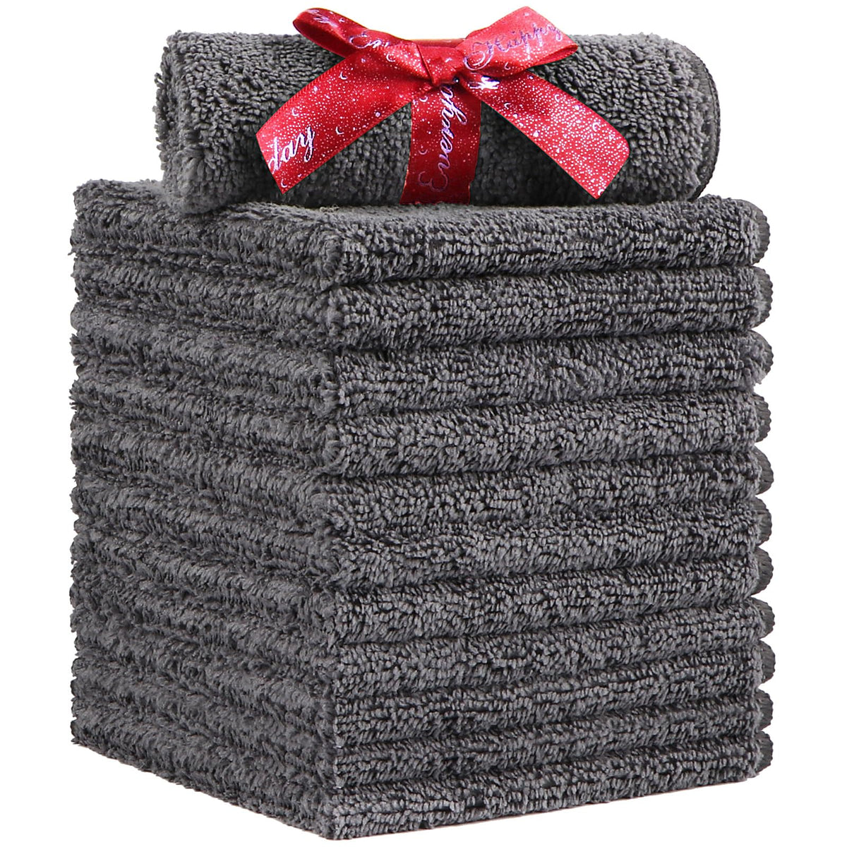 HOMEXCEL Washcloths 12PK, Ultra Soft&Highly Absorbent Face Towels, 12X12 in