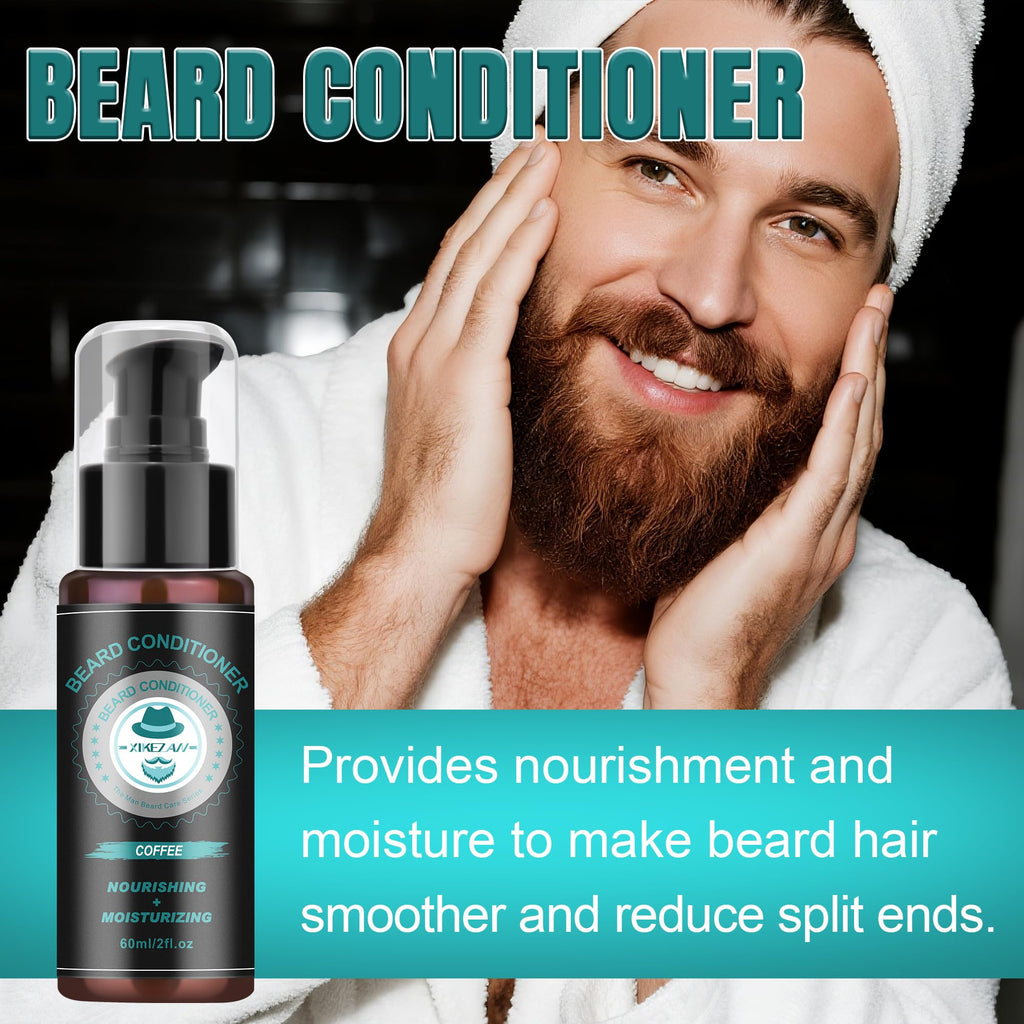 XIKEZAN Beard Kit for Men Grooming/Care w/Coffee Scent-Soften,Soothe Beard