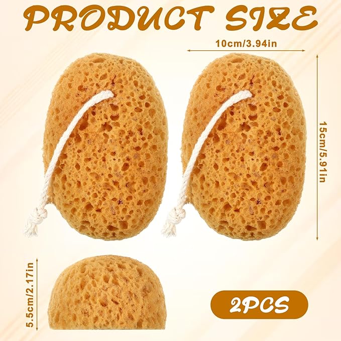 2 Pcs Bath Sponges for Shower, Body Scrubber Sponges