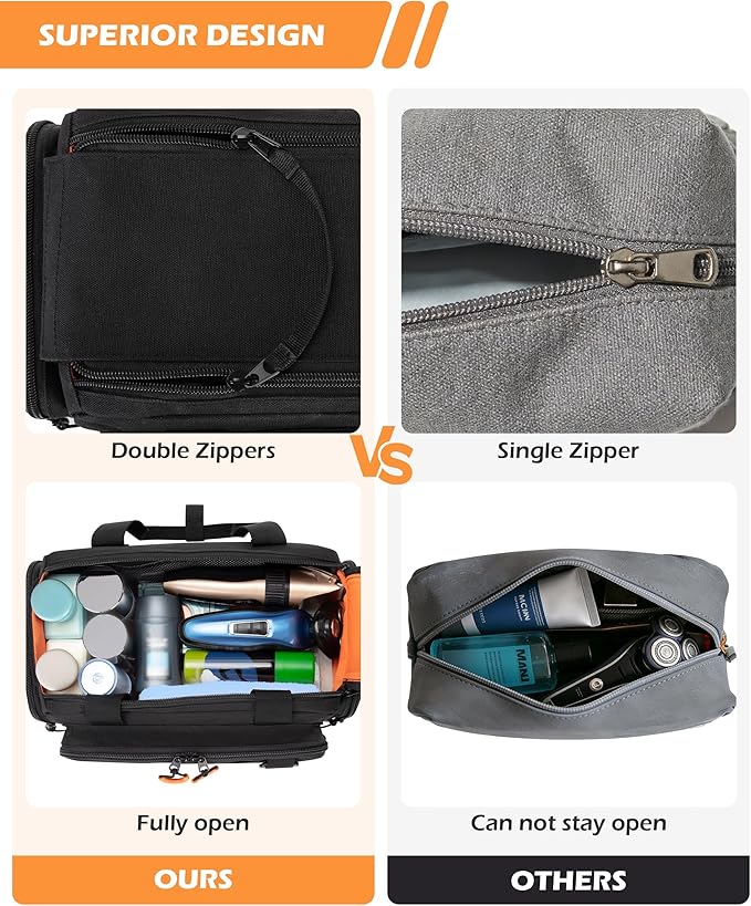 Prokva Tactical Travel Toiletry Bag for Men, Extra Large Dopp Kit Organizer