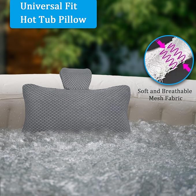 REEZEIVI 2 Pack Hot Tub Headrest Pillow,Head and Neck Support,Outdoor Spa