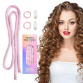 Lanzhire No Heat Curling Headband for Overnight Curls, Thin Heatless Curlers for Long and Short Hair (A-Pink)