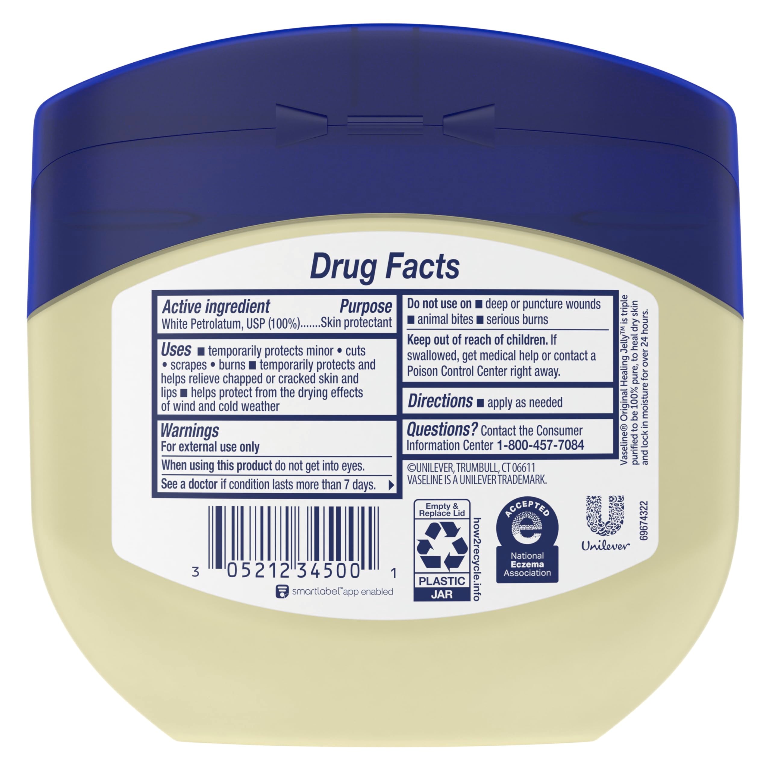 Vaseline Petroleum Jelly Original Skin Care For Dry Skin and Eczema Relief 100% Pure Petroleum Jelly 13 oz