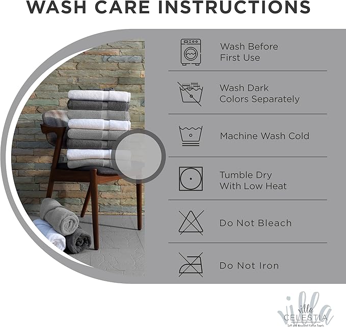 100% Cotton Wash Cloth for face & Body Set of 12, (12 x 12 inches) Sustainable, Soft, Highly Absorbent, Combed Cotton Wash Cloths Pack of 12 for Hotels, Spa, Bathroom, Dorm, White