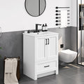 Yaheetech 24" Bathroom Vanity with Sink, 2 Doors & 1 Drawer Cabinet, White