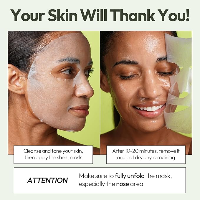 LAPCOS K Beauty Aloe Sheet Mask - Soothing & Hydrating Face Masks with Aloe Vera, Panthenol & Centella - Restores Elasticity & Repairs Skin Barrier - Breathable Sheet - Korean Skin Care (Pack of 5)