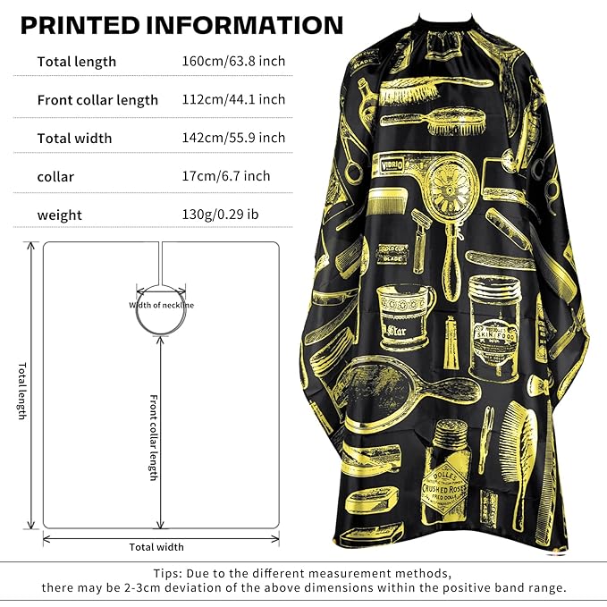 Waterproof Barber Cape for Men - Hair Cutting Cape for Haircuts, Salon, and Adults - Barber Supplies and Accessories