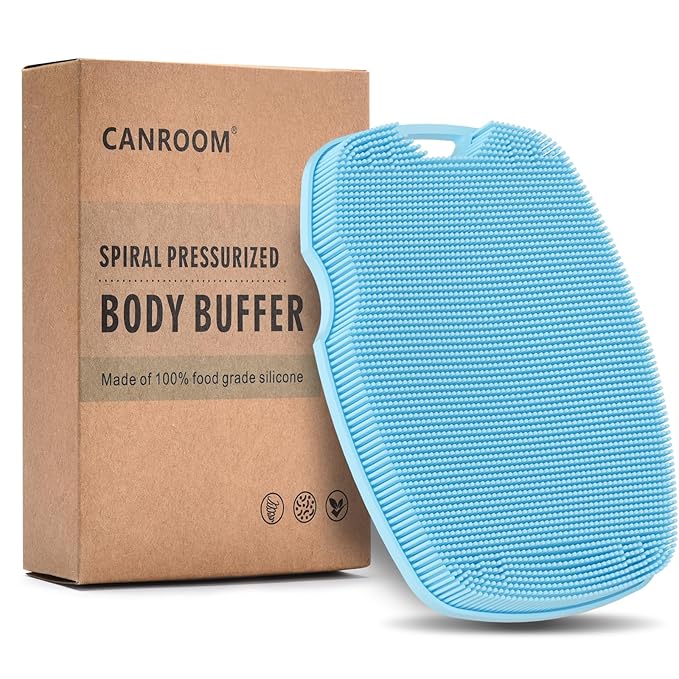 Canroom Silicone Bdoy Scrubber -Anti Zinc Infused-Exfoliating Shower Brush