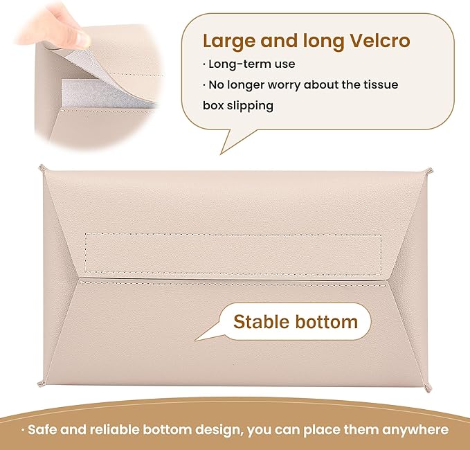 Long Tissue Box Cover, PU Leather Tissue Holder Rectangle, Facial Paper Organizer, Modern Dispenser for Bathroom, Kitchen, Home, Office, Tabletop (1, Apricot Pink, Tall)