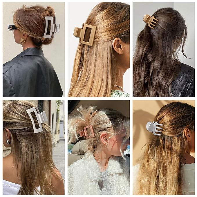 SMKSL 3 Styles Hair Clips for Women Small Medium Big Claw Clips for Thin Thick Hair 12 Pcs Hair Claw Clips Hair Clips Combination Hair Accessories for Women (Metallic Glitter)