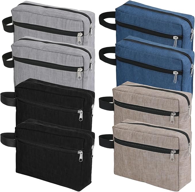 Orepzinc 8 PCS Travel Toiletry Bag for Women and Men, Travel Pouch, Large Shaving Bag, Portable Grooming Bags, Foldable Storage Bags with Handle for Cosmetics Toiletries Tools, 4 Colors