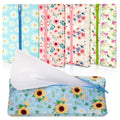 5 Pieces Tissues Purse Pocket Tissue Holder Reusable Travel Pouch Fabric Zipper Enclosed Small Size Daisy Pattern Holder for Purse Coins for Summer, 5.25 x 3 Inches (Summer Flower)
