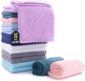 16 Pack Baby Washcloths - Luxury Multicolor Coral Fleece - Extra Absorbent and Soft Wash Clothes for Newborns, Infants and Toddlers - Suitable for Sensitive Skin and New Born - Baby Shower, 10x10 Inch