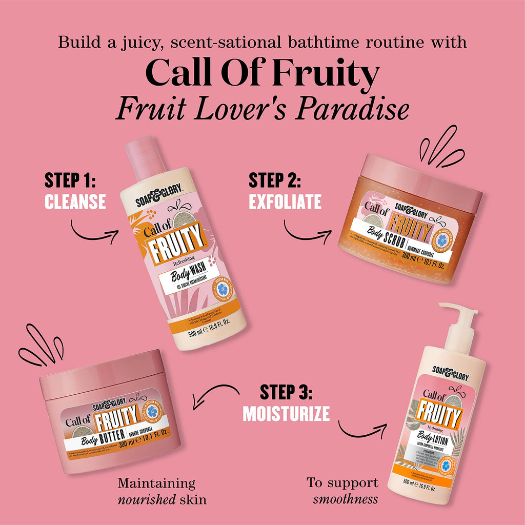 Soap & Glory Call of Fruity Vegan Body Lotion & Cream Moisturizer, 500 ml