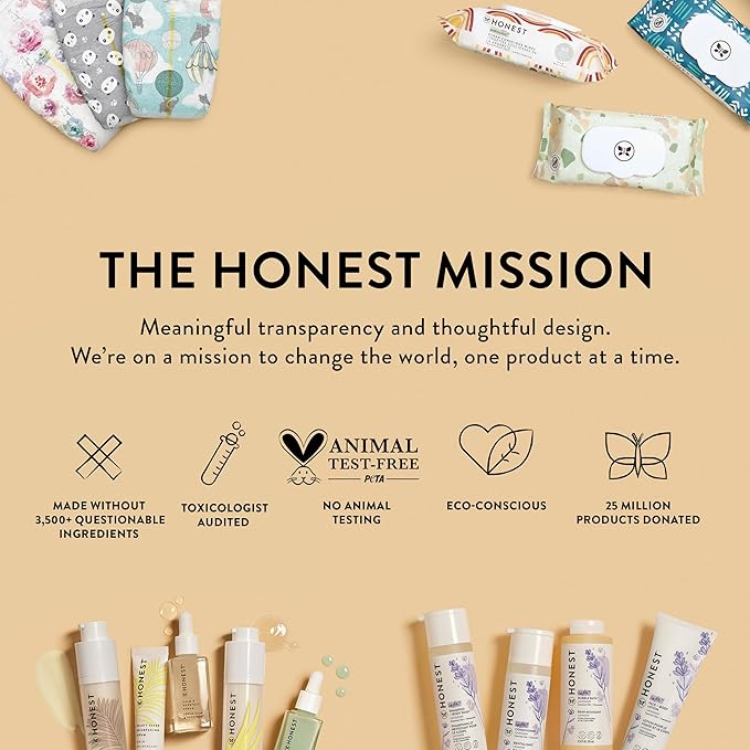 The Honest Company 2-in-1 Cleansing Shampoo and Body Wash for Sensitive Skin, Tear-Free, Hypoallergenic with Naturally Derived Ingredients, Fragrance-Free, 10 fl oz