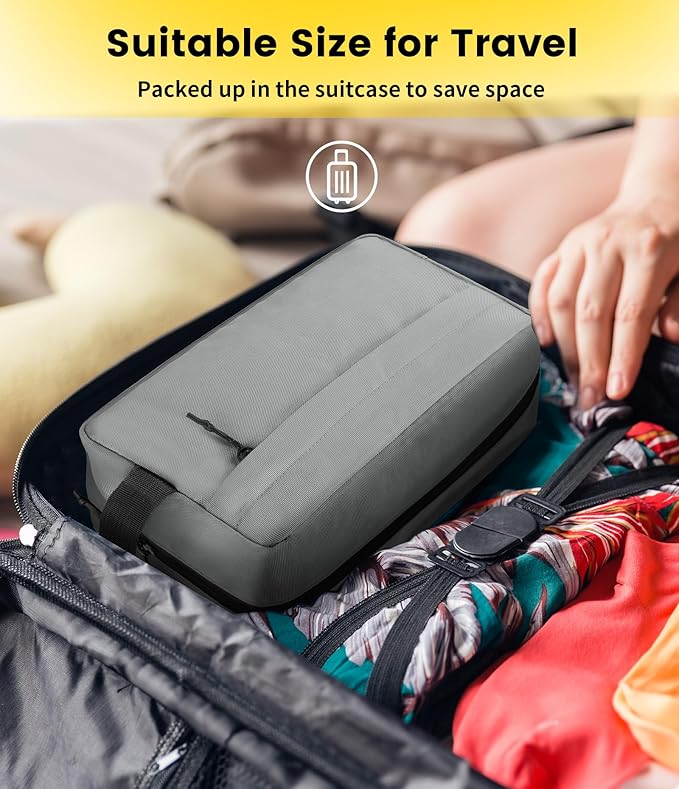 Vorspack Travel Toiletry Bag for Men - Hanging Toiletries Bag Water Resistant Travel Bag for Toiletries Accessories - Grey