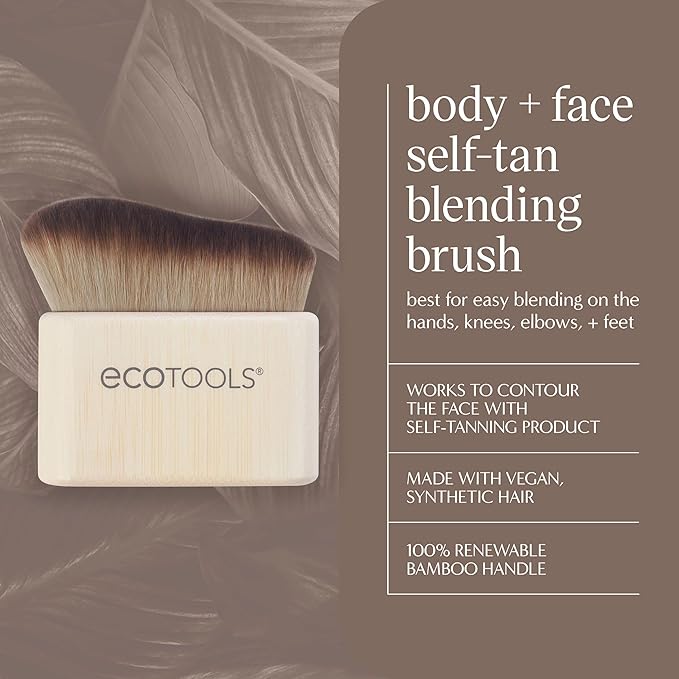 EcoTools Good Tan Body & Face Self-Tan Blending Brush - Kabuki for Sunless Tanner, Vegan & Cruelty-Free, 1 Count