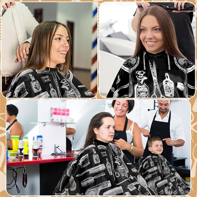 FEBSNOW Hair Cutting Cape Kit,Professional Barber Cape with Duster Brush