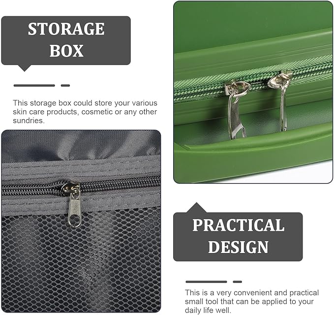 COLLBATH Travel Makeup Case Organizer 14 Inch Lightweight Cosmetic Storage Box with Elastic Band for Skincare and Essentials Portable Makeup Train Case for Home and Office