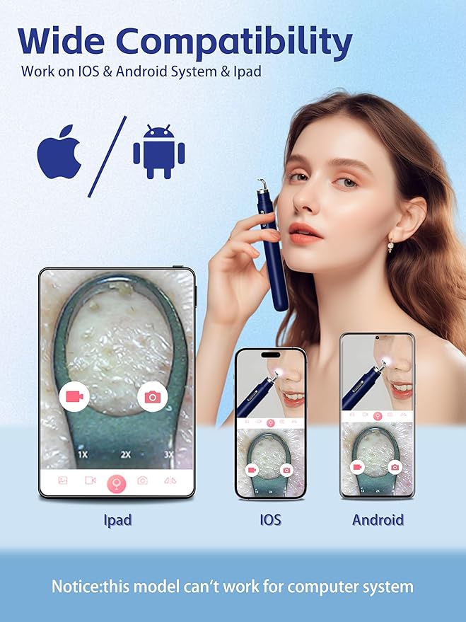 Visual Blackhead Remover with Camera 20X Extractor Kit for iPhone/Android