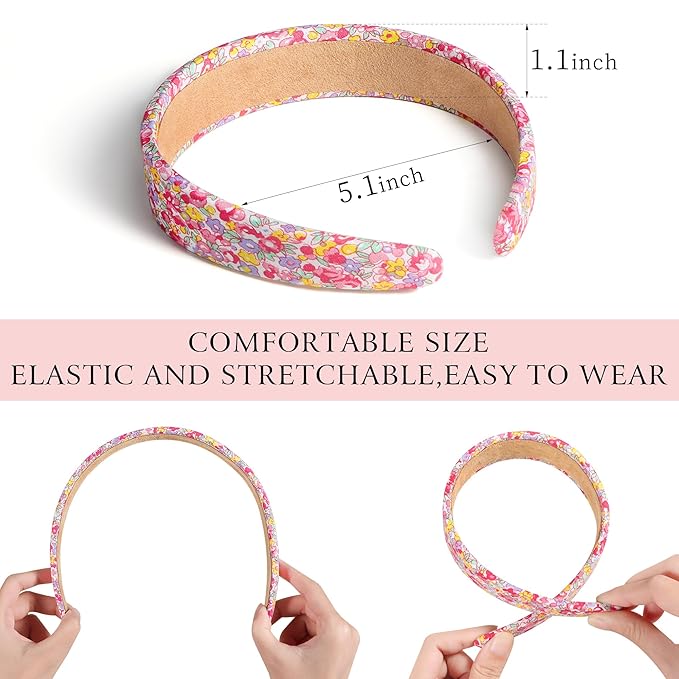 Headbands for Women - 1 Inches Wide Headbands - Solid Color Headband Fashion Hair Accessories- Trendy Women Girls Non Slip Fashion Hair Bands- Thick Elastic Hair Bands for Women's Hair 6PCS