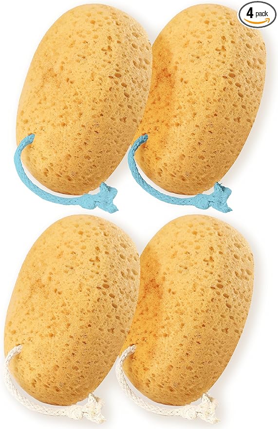 Bath Sponges for Shower, Azymi 4-Pack Sponges Bath for Sensitive Dry Skin