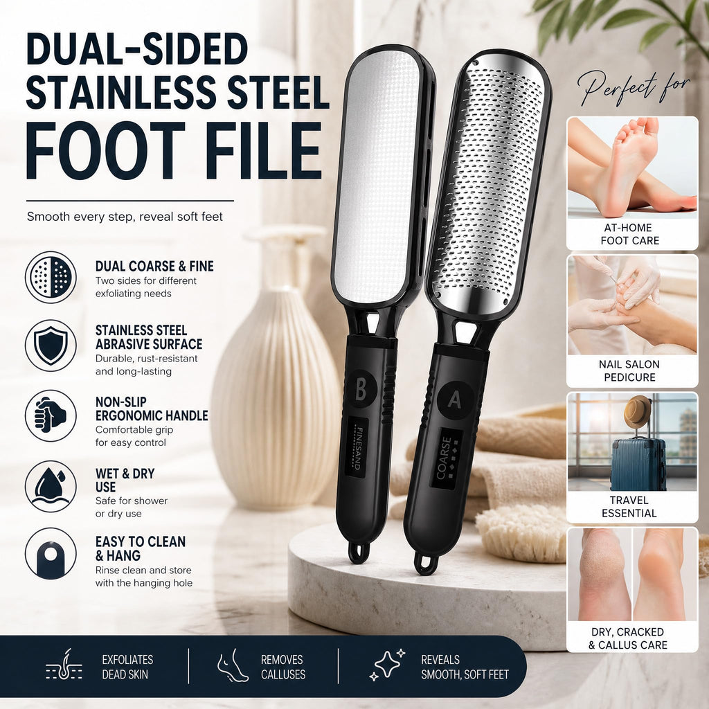 Antonki 2-in-1 Foot File Scrubber Feet Rasp for Dead Skin, Callus, Corn