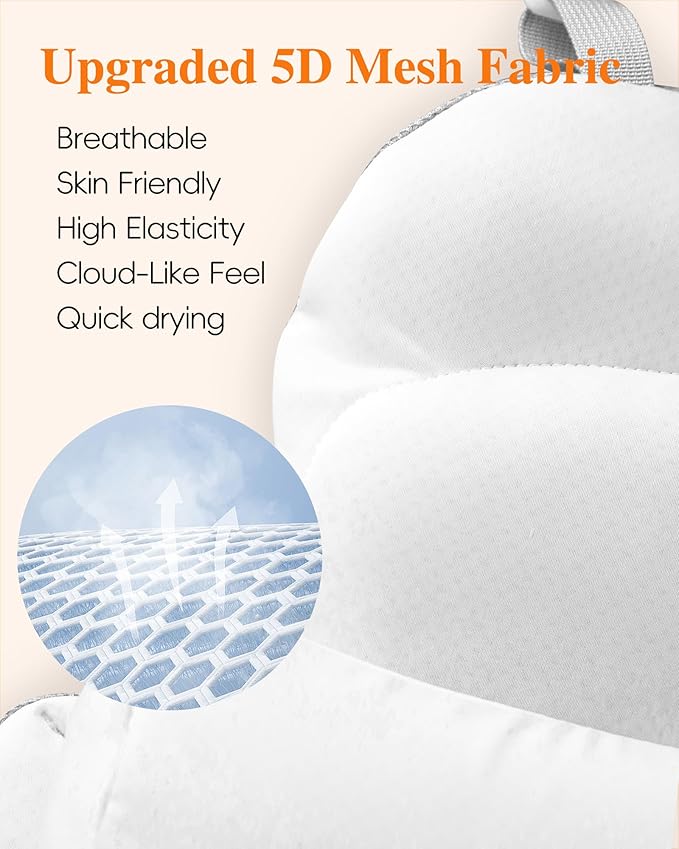 Full Body Bath Pillow for Bathtub, White 52" x 17"
