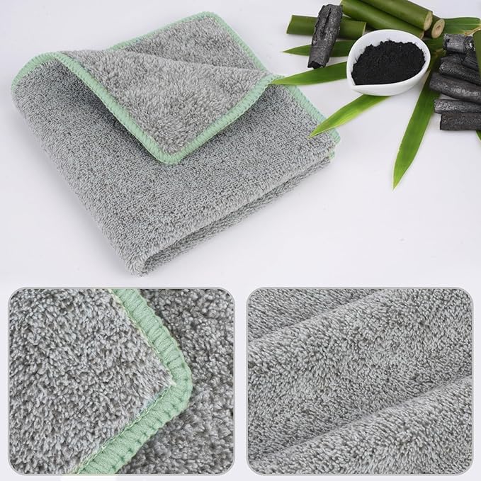 SINLAND Microfiber Face Cloths Highly Absorbent Washcloths Soft Feel Fingertip Towels Multi-Purpose Wash Cloths for Bathroom, Gym, Hotel, Spa and Kitchen, 12Inch x 12Inch
