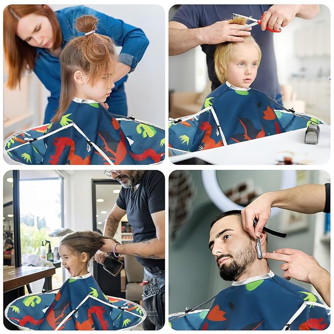 FEBSNOW Kids Hair Cutting Cape Adjustable Haircut Cape Umbrella for Child
