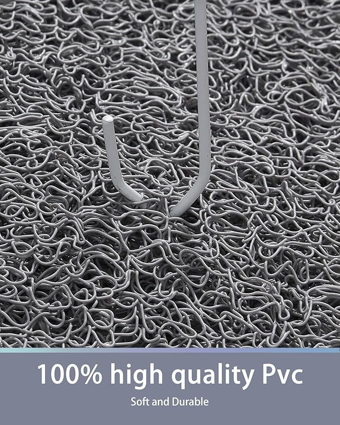 Non Slip Shower Mats for Inside Shower, 17x30 Inch, Anti-Slip Bathtub Mats for Bathroom, Foot Scrubber Loofah Bath Mats for Shower, Quick Drying Shower Stall Mats for Wet Areas (Grey)