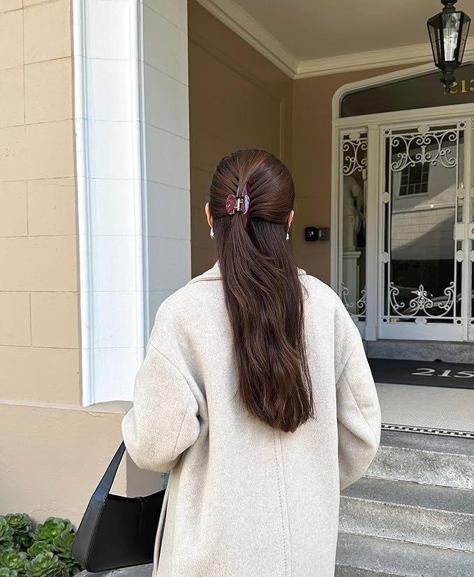 Luxury Burgundy Claw Clip for Women | Our Large 4 Inch Hair Clip Creates Beautiful Half Ups, Secure Updos & Chic Daily Styles | Premium Acetate Claw with Secure Hold & Snag Free Teeth for Easy Styling