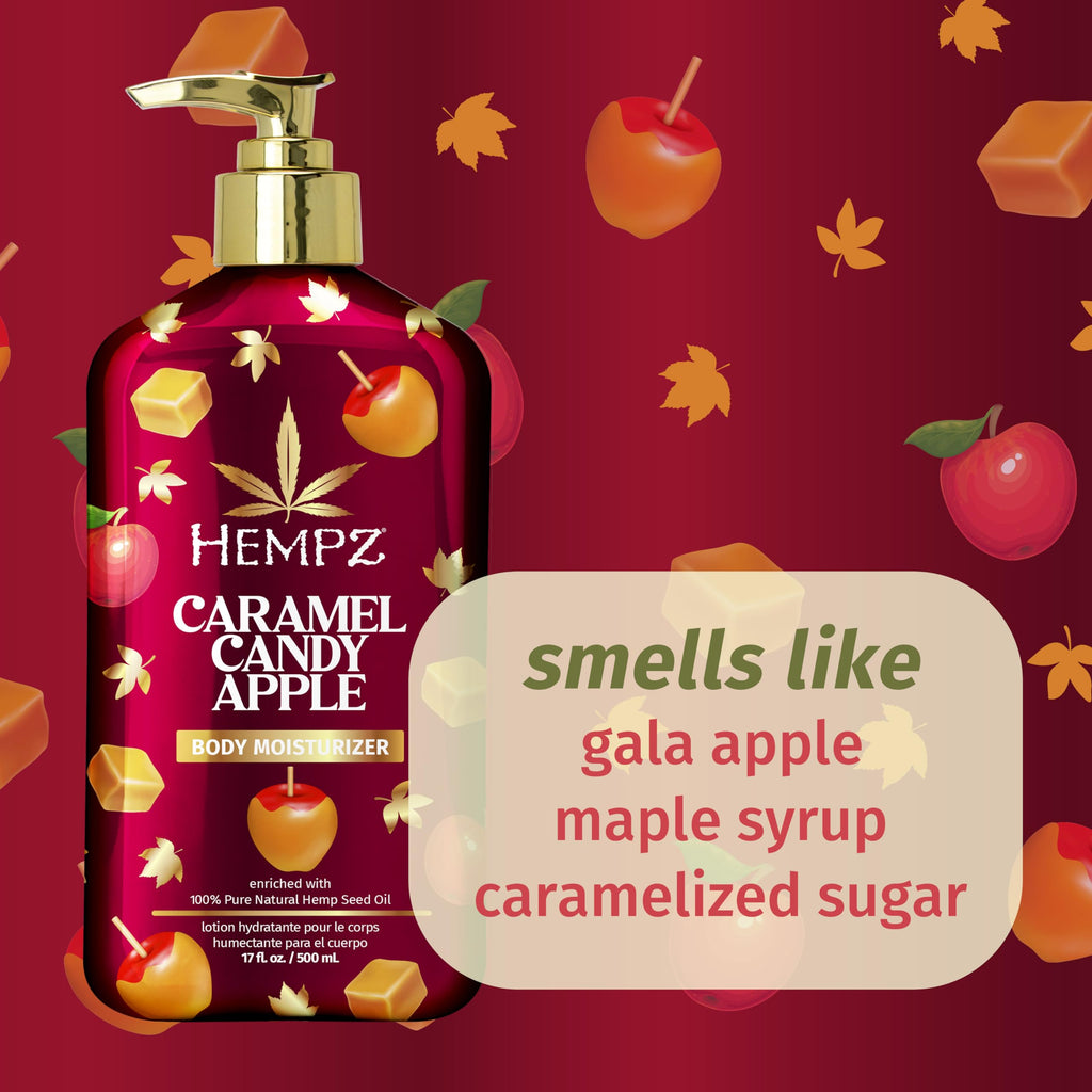 Hempz New Body Moisturizer, Body Lotion, Caramel Candy Apple, 17 fl.oz.