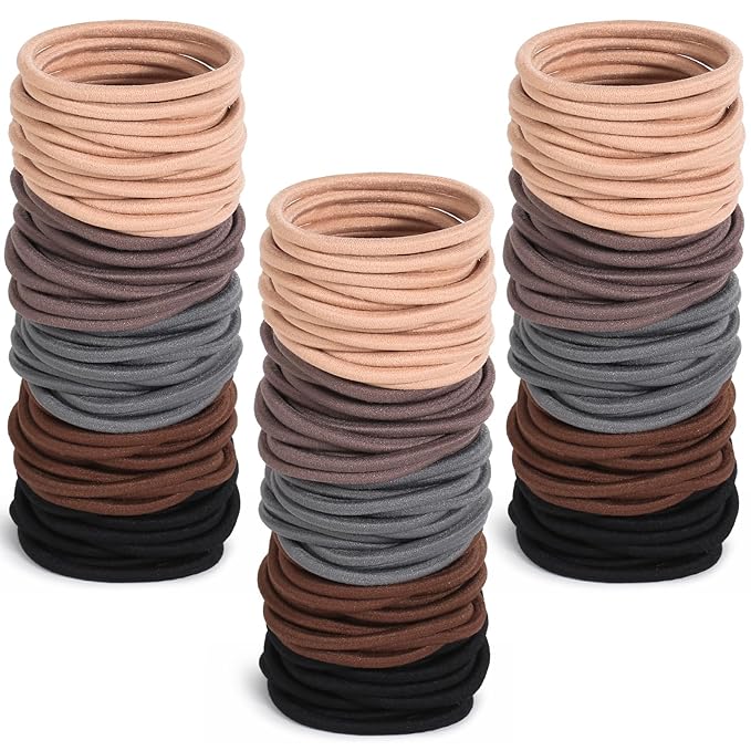 Anezus 200 Pcs Multi-Colored Hair Ties for Thick Hair, Elastics Hair Ties Bulk Hair Bands for Women, Men and Girls(4mm)