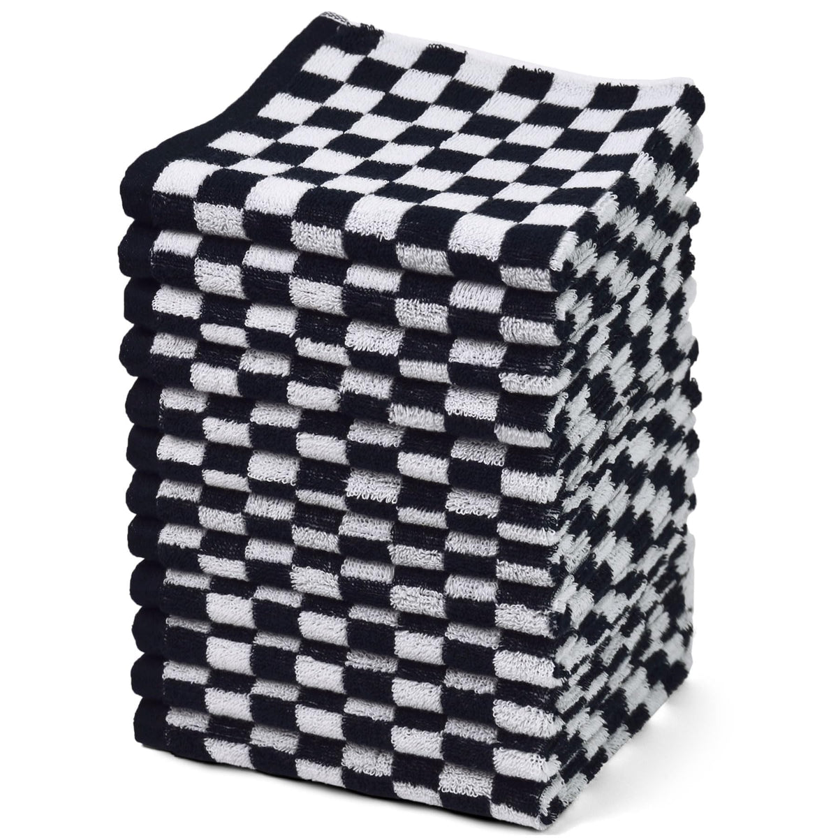 Jacquotha Cotton Washcloth 12 Pack (Lilac Checkered)