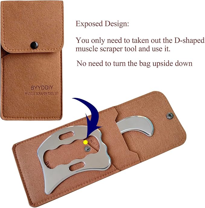 BYYDDIY SD 2 in 1 304Stainless Steel GuaSha Muscle Scraper Tools Set,Scar Tissue Tool,Physical Therapy Tools,Muscle Scraping Tool,Massage Scraper,IASTM Tools,Soft Tissue Massage Tool (SD2)