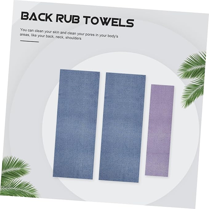 Ipetboom 9pcs Comfortable Back Pulling Bath Towels Long Straps Shower Towels Fuzzy Hand Exfoliating Wash Massage
