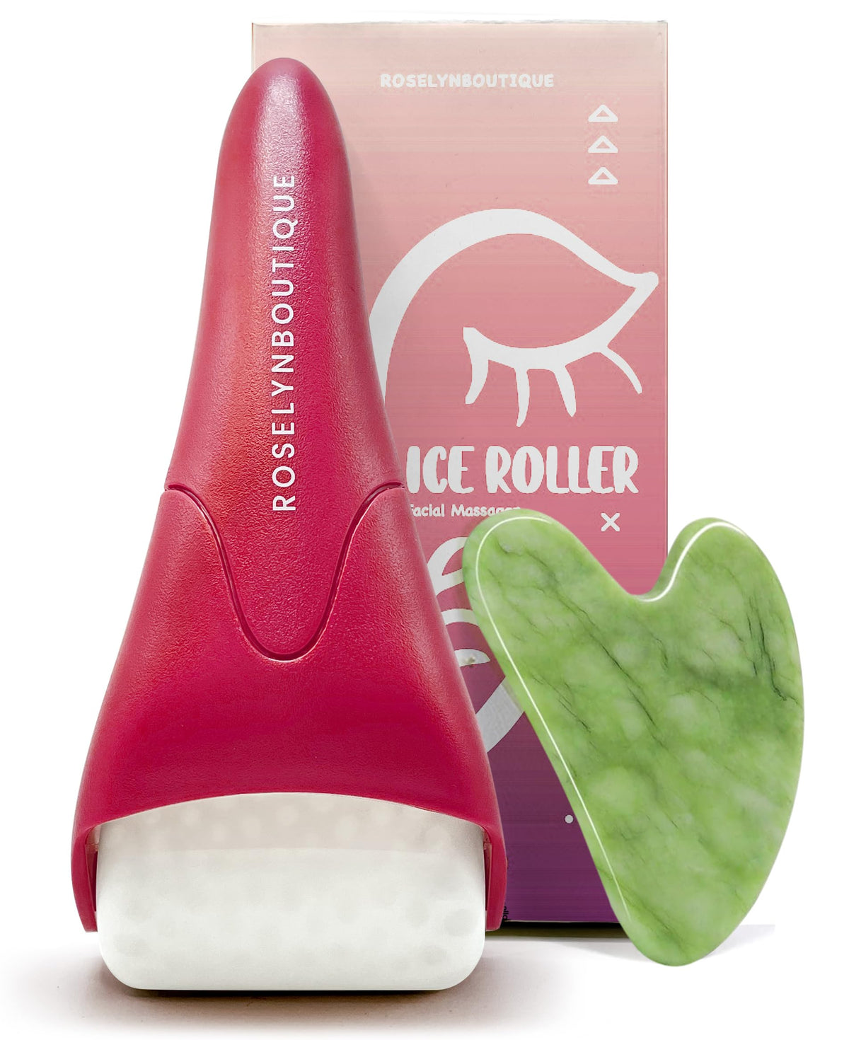 ROSELYNBOUTIQUE Ice Roller for Face Wrinkles Fine Lines Puffiness Stick Massager Facial Skin Care Tools Self Care Gifts for Men Women (Cyan Bleach)